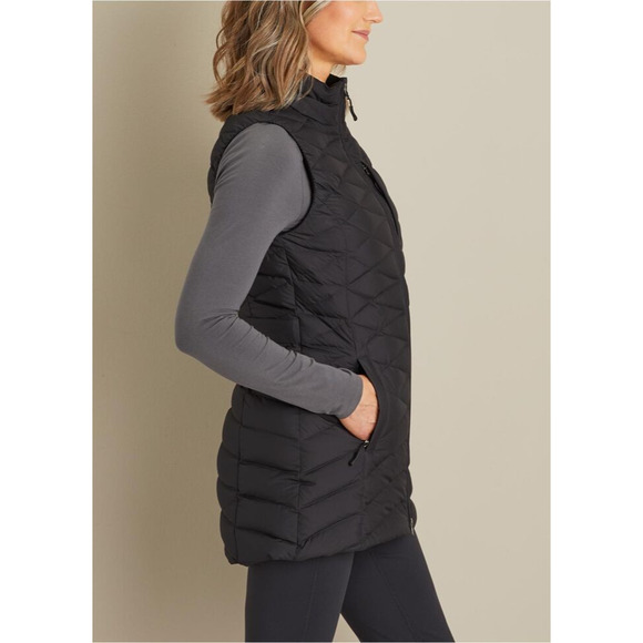 NWT Duluth Women's Cold Faithful Down Tunic Vest Full Zip Puffer in Black Medium - Picture 9 of 15